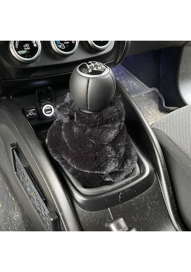 Yumuşak Peluş Vites Körüğü Vites Süsü Siyah Siyah