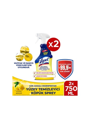 Lysol Çok Amaçlı Yüzey Temizleyici 2 x 750 ML