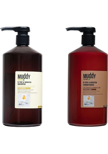 Muddy B-Tox & Keratin Şampuan 1 L + Onarıcı B-Tox & Keratin Krem 1 L