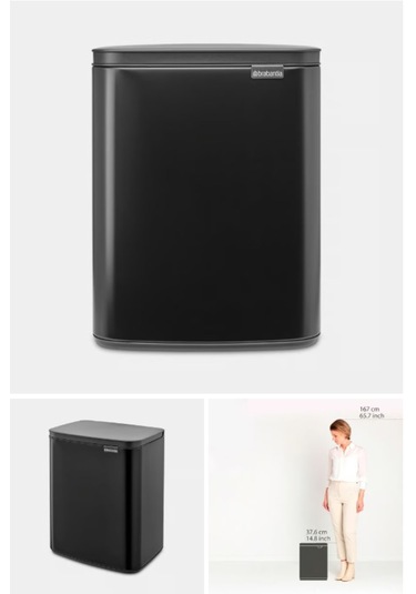 Brabantia Bo Mat Siyah Çöp Kutusu 12lt Siyah