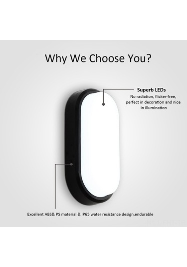 Hangfox Sıfır Radyasyonlu Ip65 Su Geçirmez 15w Led Duvar Lambası - Siyah, Dış Cephe, Otel Koridor, Bahçe İçin Enerji Tasarruflu Aydınlatma Diğer