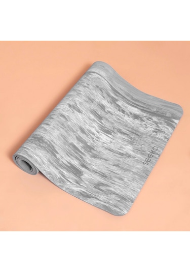 Seeka Marble Yoga Mat - Gri 183cm X 68cm Eksta Geniş Ekstra Uzun Gri