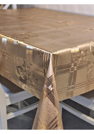 Gold Parlak Silinebilir Masa Örtüsü - Elyaflı Pvc Muşamba Gdl601 Bakır