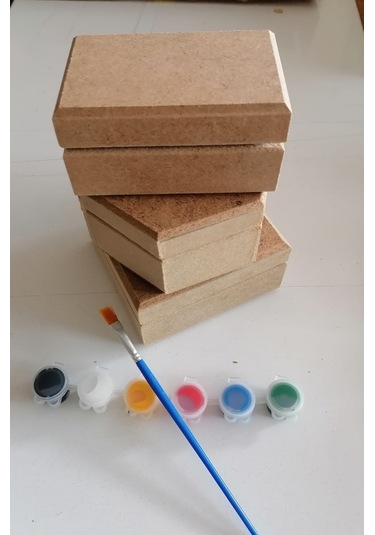 Ahşap Kutu Boyama Seti 5 Parça Boyanabilir Oyuncak