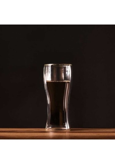 Çift Camlı Bardak Çift Cidarlı Cam Bardak 420 Ml Şeffaf