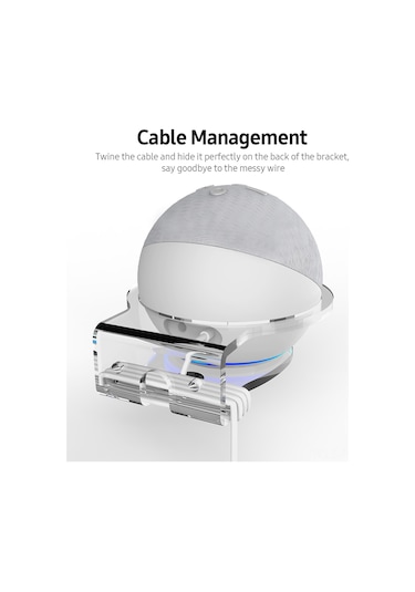 Monyee Amazon Echo Dot 4 İçin Şeffaf Akrilik Hoparlör Askısı - Kabloları Düzenleyen, Dayanıklı Ve Kolay Kurulum