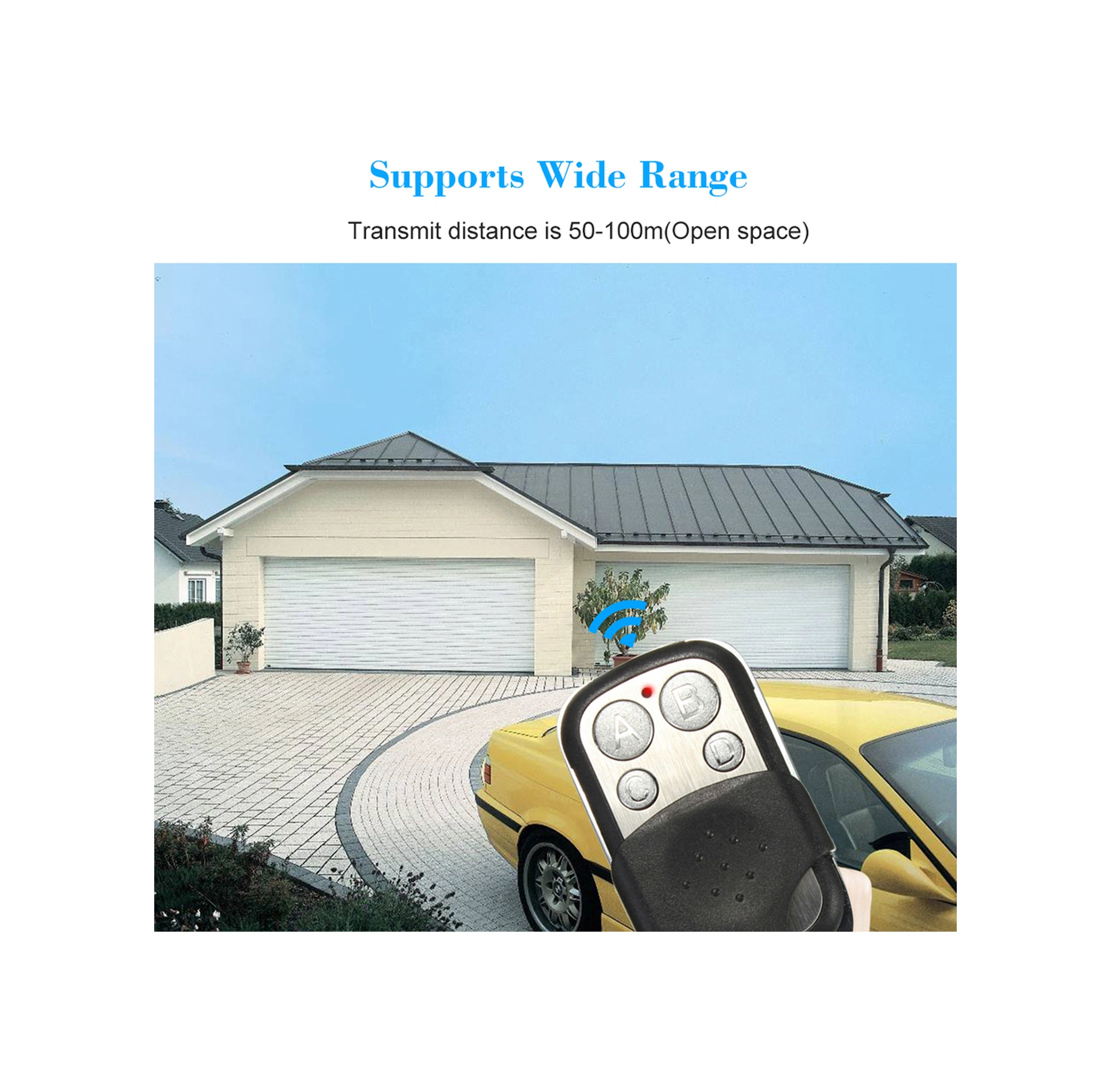 Youtek 433mhz 4 Tuşlu Akıllı Kopyalama Kumanda - Elektrikli Pencere/kapı İçin Kopyalama Fonksiyonu, 12v Pil Dahil Model: Ak12