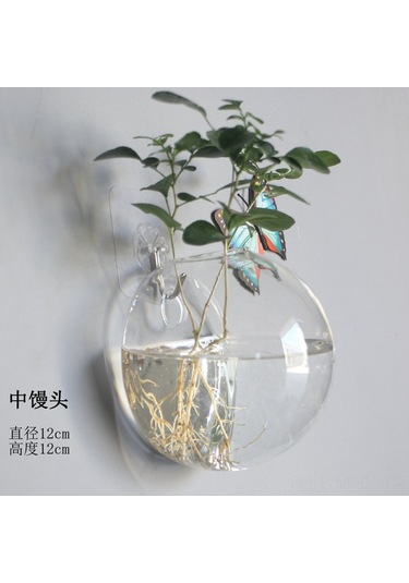 Monyee Yarı Dairesi Cam Duvar Süsü - Su Bitkileri İçin Isı Dayanıklı Borosilikat Vazo - Modern Ev Dekoru