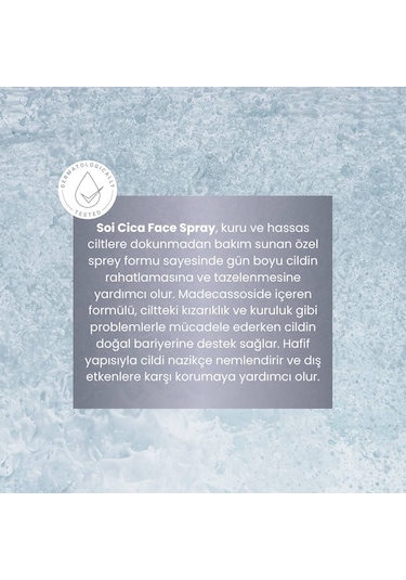 Soi Cica Hassas ve Kuru Ciltler İçin Nemlendirici ve Rahatlatıcı Yüz Spreyi 100 ML﻿﻿