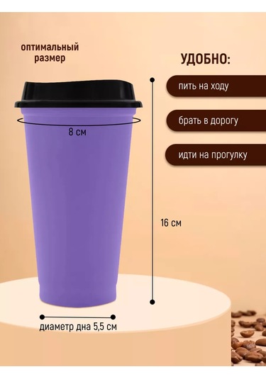 Laduski Kapaklı Plastik Kahve Bardağı Çok Kullanımlık 400 Ml 216986699 Violet