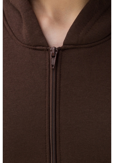 Modagen Unisex Oversize Hırka - Kahverengi