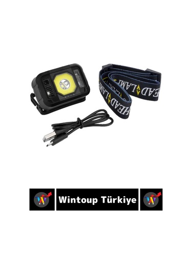 Profesyonel Kamp Avcı Balıkçı Deprem Güçlü Işık Sinyal Led Şarjlı Powerled Kafa Lambası Çok Renkli