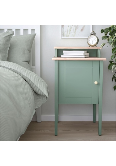 Olderdalen Komodin, Yeşil, 47x43 Cm Masif Ahşap Modern