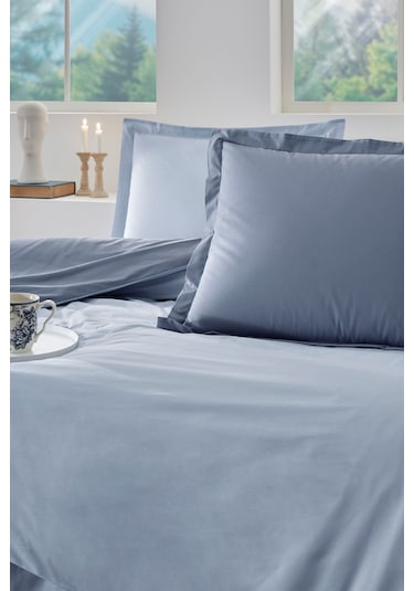 Özdilek Colourist Tek Kişilik Nevresim Takımı Buz Mavisi