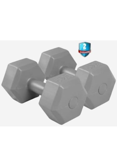 Dynamic Vinyl Dumbbell 8 KG x 2 Dambıl Gri Set