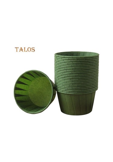 Yeşil 50 Adet Yüksek Sıcaklığa Dayanıklı Kek Kapları Yağlı Kağıt Su Geçirmez Kolay Kalıptan Tek Kullanımlık Gıda Sınıfı Pişirme Kapları