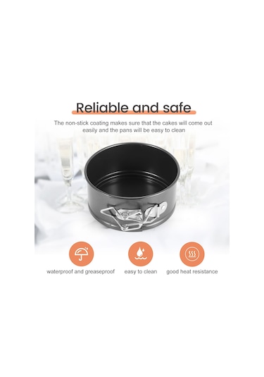 Xurunkeji 4 İnç Mini Yaylı Kalıp Seti - Mini Cheesecake'ler, Pizzalar Ve Kişler İçin 4 Parçalı Küçük Yapışmaz Cheesecake Kalıbı Siyah Xurunkeji 4 İnç Mini Yaylı Kalıp Seti - Mini Cheesecake'ler, Pizzalar Ve Kişler İçin 4 Parçalı Küçük Yapışmaz Cheesecake Kalıbı Siyah