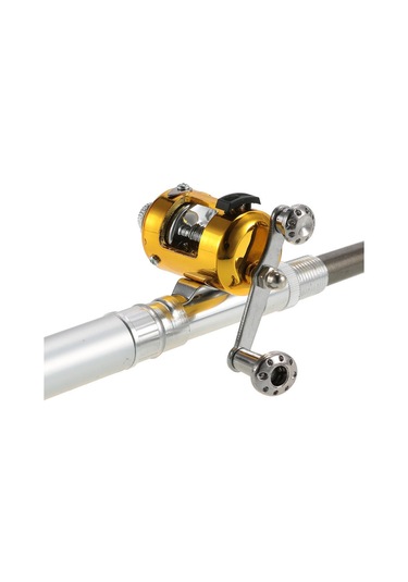 Altın Olta Makarası Seti Teleskopik Taşınabilir + Olta Lures Yemler Jig Kancaları