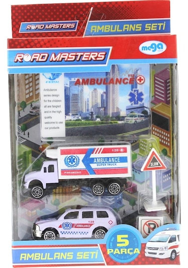 Mega Metal Ambulans Seti 5 Parça