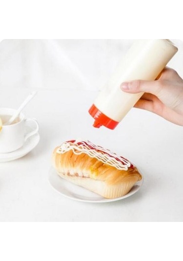 Jms 4 Delikli Yağ Sosu Baharat Kavanoz Mutfak Şişe Kırmızı 300 ML