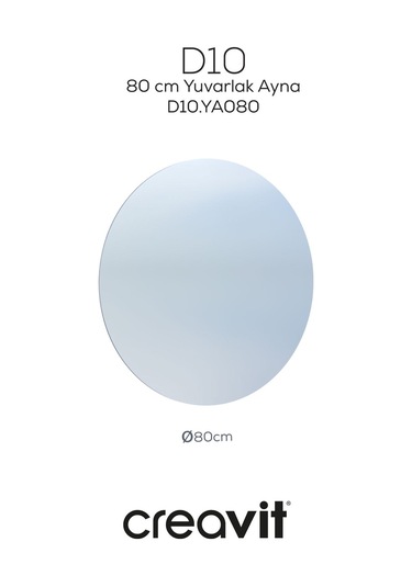 D10 80 Cm Yuvarlak Ayna Beyaz
