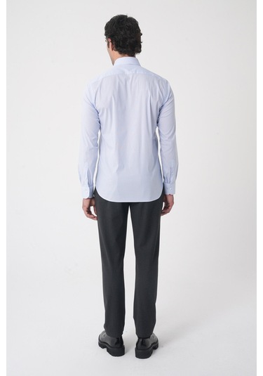 Bisse Açık Mavi Uzun Kol Klasik D Yaka Cepsiz Erkek Gömlek Gmkls250045 D33 Açik Mavi