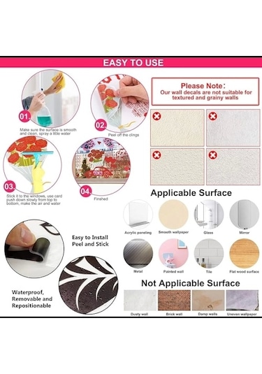 Tropikal Bitkiler Duvar Stickerı Model A Çok Renkli