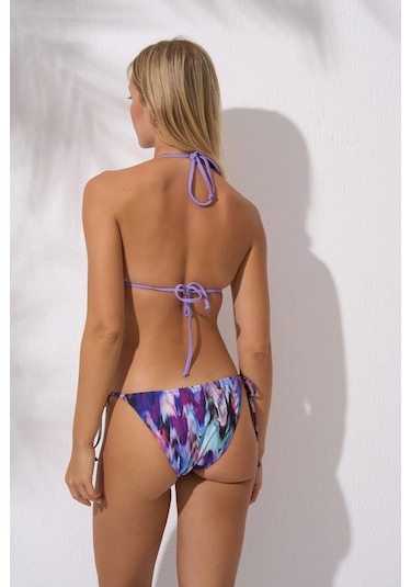 Pierre Cardin Kadın Desenli Mor Üçgen Bikini C5t3n2o142 001