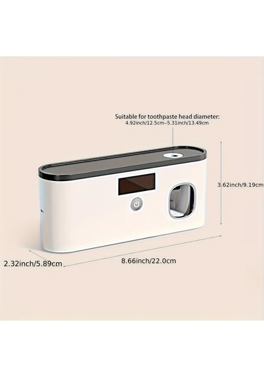 Dashanshop Beyaz Usb Şarjlı Akıllı Diş Fırçası Askısı Duvar Montajlı 5 Yuvalı Otomatik Diş Macunu Dispenser Beyaz