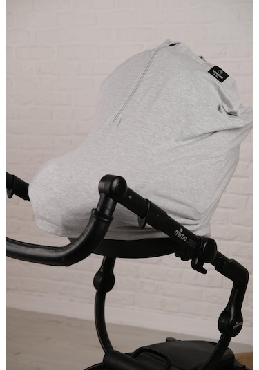 Pamuklu Puset Bebek Arabası Ve Emzirme Örtüsü Bej