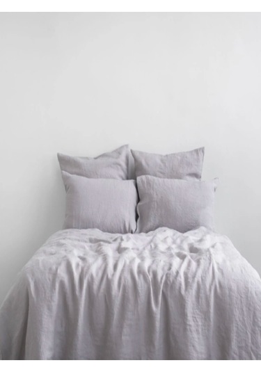 Açık Gri Nevresim Takımı Çift Kişilik 240x260 Cm Gri