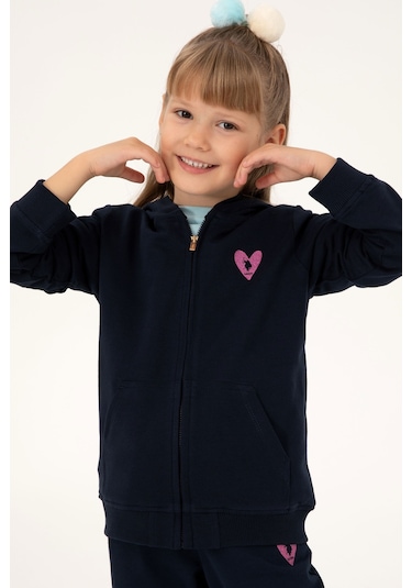 U.S. Polo Assn. Kız Çocuk Lacivert Fermuarlı Basic Sweatshirt 50296390-VR033 U.S. Polo Assn. Kız Çocuk Lacivert Fermuarlı Basic Sweatshirt 50296390-VR033