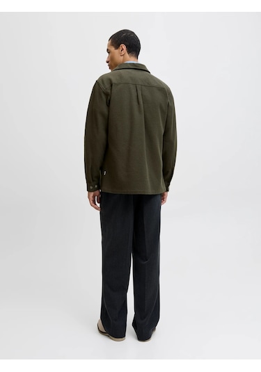 Jack & Jones Jack&jones Jprrayle Melange Solid L/s Erkek Gömlek 12286840 Haki