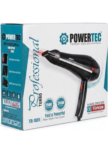 Powertec Tr-1001 Profesyonel Fön Makinesi 2500 W Performans Siyah