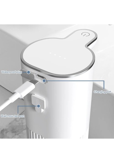Lixiaqu01 Otomatik Sabunluk 4 Seviyeleri Ayarlanabilir Sıvı Beyaz