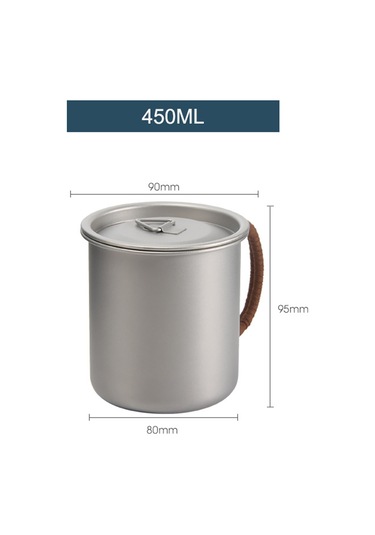 Moveevo Titanyum Matara 450ml Dış Mekan Kahve Bardakları Isıtılabilir Metal İçecek Bardağı Inox