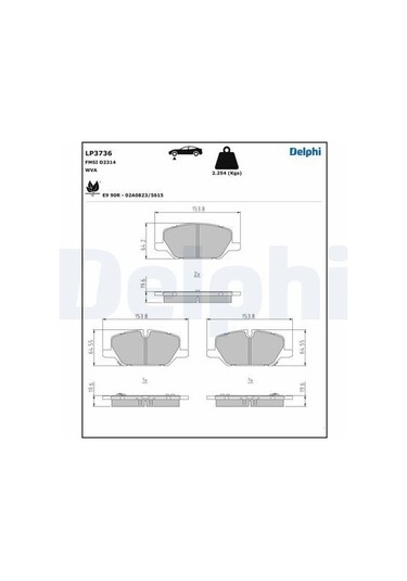 Ön Fren Balatası Opel Insıgnıa B 18 17 İnç Jant 34058635