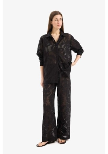 Defacto Dantelli Esnek Belli Beyaz Plaj Pantolonu-fall İn Love D9767ax25smbk27 Siyah Defacto Dantelli Esnek Belli Beyaz Plaj Pantolonu-fall İn Love D9767ax25smbk27 Siyah