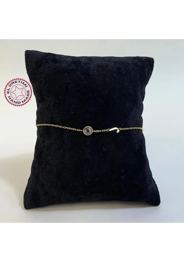 Uretti - Mehtap 4435 - El Yapımı 925 Ayar Gümüş Halhal - Gold Sarı