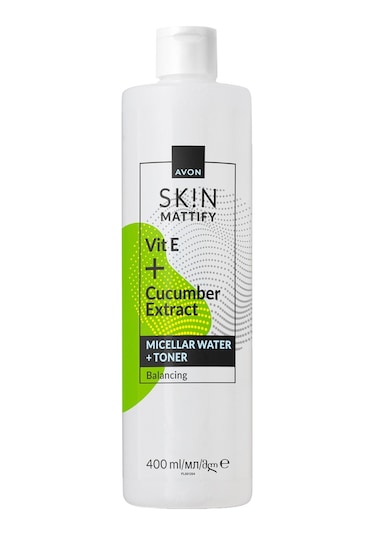 Avon Skin Mat Görünüm Veren Micellar Temizleme Suyu + Tonik 400 ML