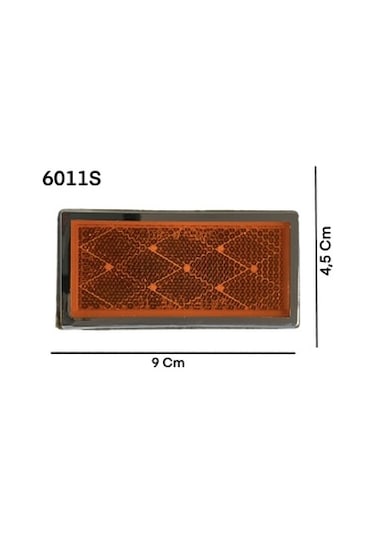 Sarı Yapıştırma Dikdörtgen Nikelaj Çerçeveli Plastik Reflektör