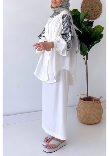Sandy Kolsuz Elbise - Beyaz