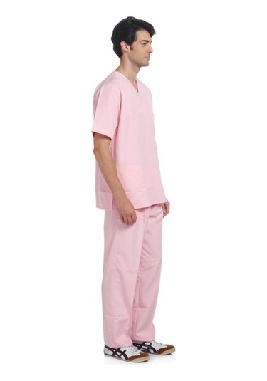 V Yaka Takım Kısa Kol Pembe