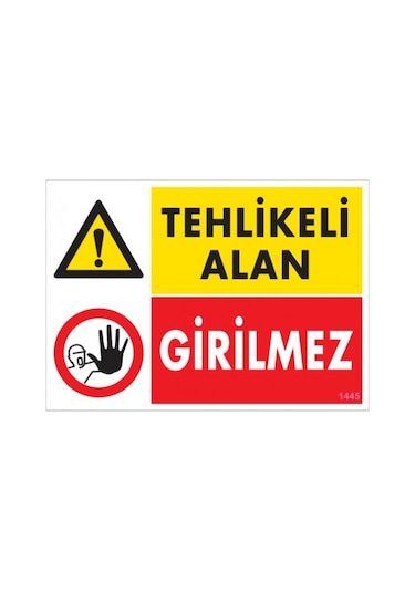 SÖNSAN UYARI LEVHALARI ''TEHLİKELİ ALAN GİRİLMEZ'' PVC 25*35