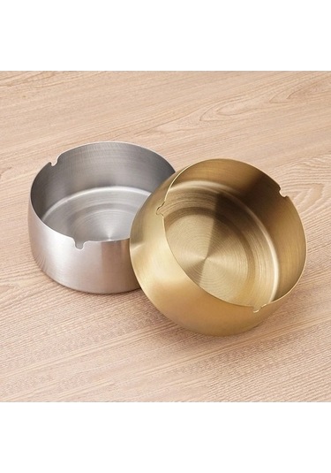 Ulzyvf Tablası Sigara Rüzgar Paslanmaz Metal Mavi Küllük Kül İçin Gümüş Geçirmez Çelik Xm