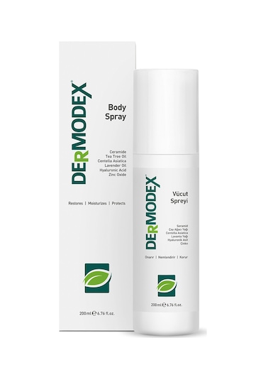 Dermodex Vücut Spreyi 200ml Akne, Uyuz, , Bit Çay Ağacı Yağı, Salisilik Asit, Centelle