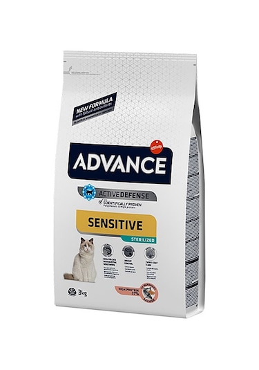 Advance Sensitive Sterilised Somonlu Kısırlaştırılmış Yetişkin Kedi Maması 3 KG
