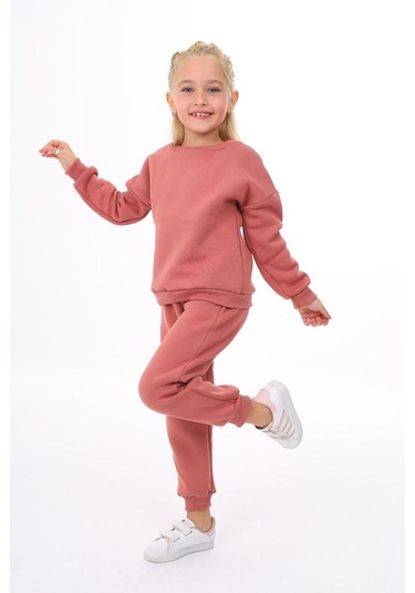 Üç İplik Cepli Bisiklet Yaka Alt Üst Takım Beyaz - Kırmızı