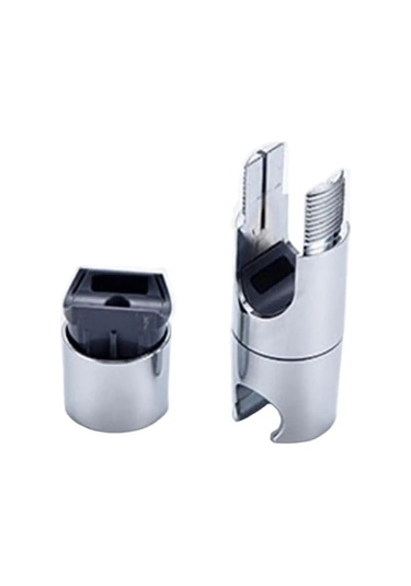 Gajeena Dürtme Ve Çıkarma Gerektirmeyen, Açı Ayarlanabilir, Dayanıklı Abs Duş Başlığı Tutucu - Eviniz İçin Evrensel Uyumlu, 19-25mm Raylara Uygun Gümüş