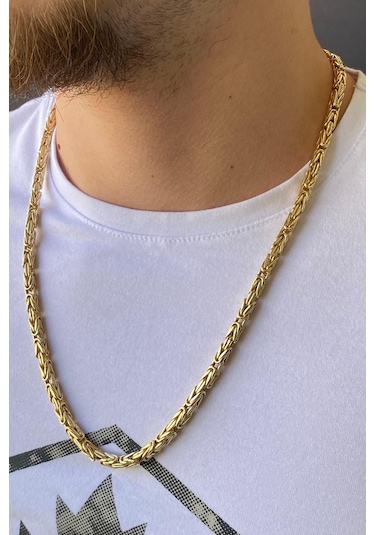 Zümrüt Sarraf 14 Ayar Altın Erkek M Kral Zincir Kolye